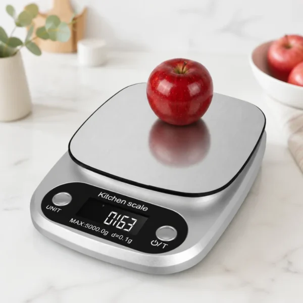 Waga Kuchenna Elektroniczna z Tarą 5 kg, dokładność 0,1 g